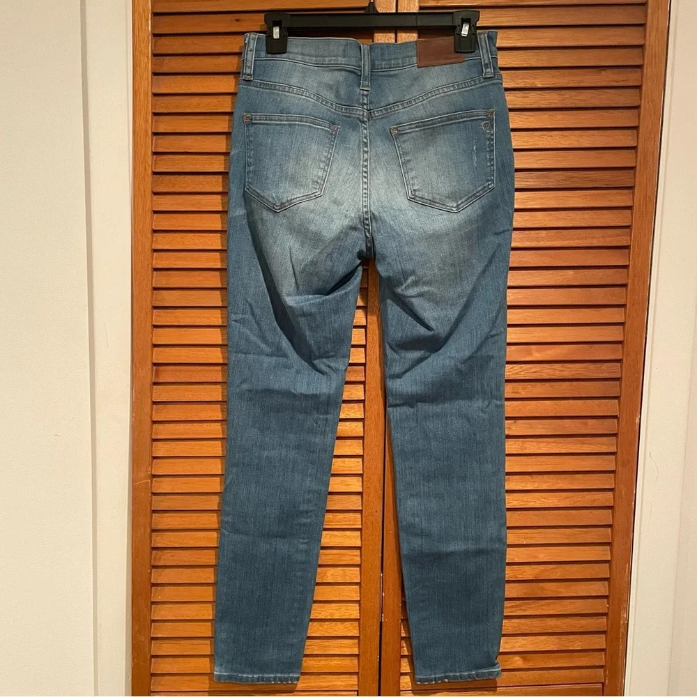 Madewell Women’s 9” High Riser Skinny Skinny Ripped Denim Jeans Sz 27 - Picture 5 of 8
